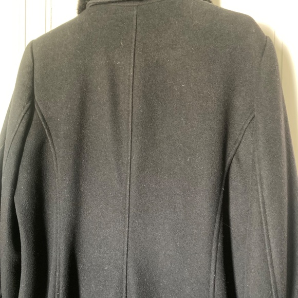 Vintage Wool/Cashmere Black Button Down Coat 14 - Picture 7 of 8